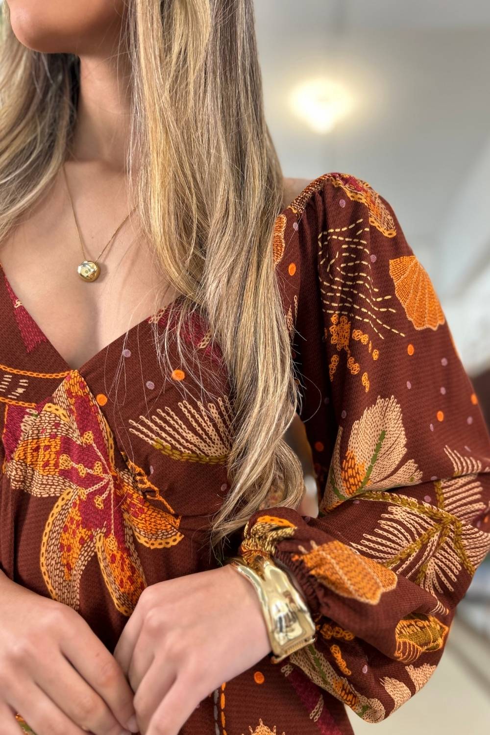 Vestido Carla Manga Longa Linha GOLDN [EDIÇÃO LIMITADA]