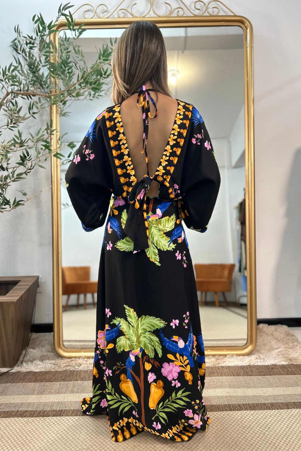 Vestido Celena Manga Longa