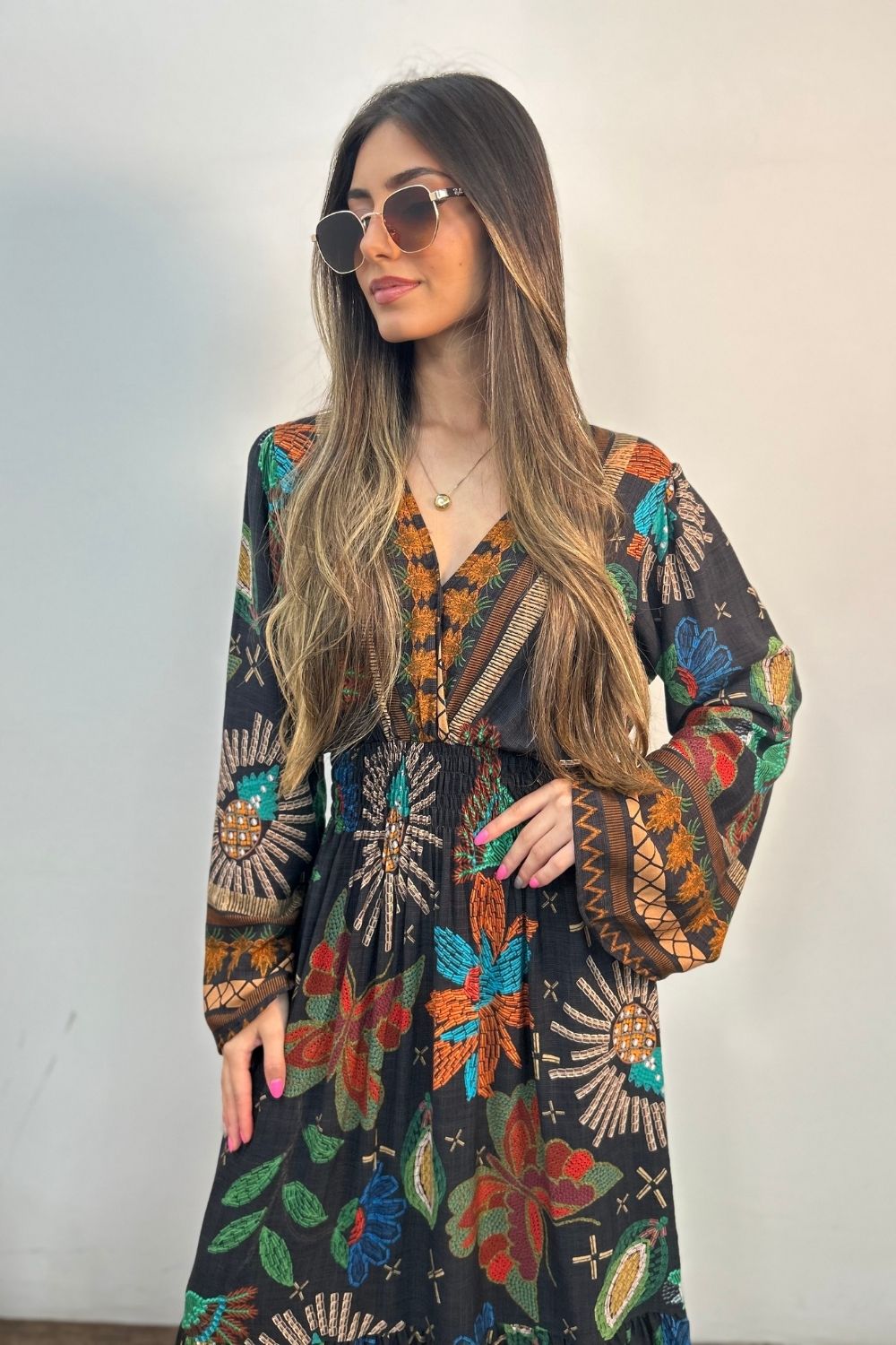 Vestido Lana Manga Longa